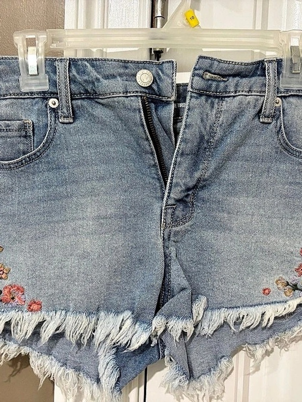 Floral Embroidered Denim Shorts